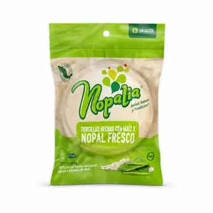 Nopalia Tortillas de Nopal Gluten Free Cactus Corn Tortillas, Fresh Nopal, Low Sodium, 450g