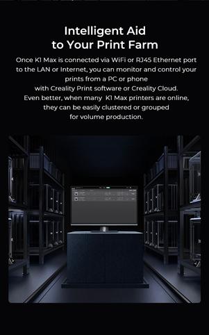 Creality K1 Max AI Fast 3D Printer with Al-assisted Carefree Printing, 600mm/s Printing Speed, 300x300x300mm Large Build Volume