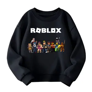 Boys Fashion Roblox Virtual World Graphic Print sweatshirt, Cool Casual Gift, Geometric Pattern,100% cotton sweatshirt.