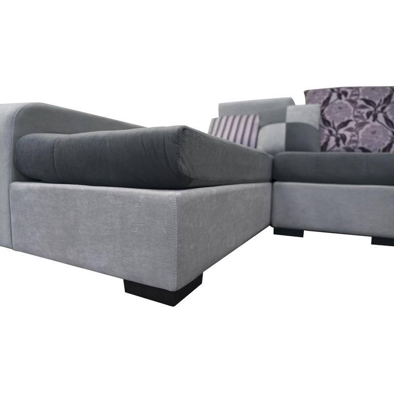 Selena Modular Tufted Sectional With Chaise(Dark Grey & Light Grey)