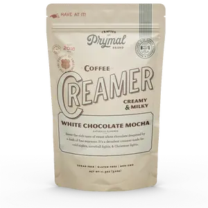 Prymal Sugar-Free White Chocolate Mocha Coffee Creamer Powder - No Seed Oils, Non-GMO, Gluten-Free - Made with MCT Oil & Coconut Milk, Zero Sugar