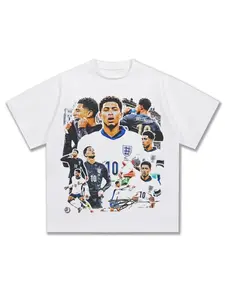 Jude Bellingham football T-shirt with oversized collage pattern, summer men's top, genius midfield star, men's and women's fashion hip-hop Y2K street wear, soft and skin friendly, suitable for all seasons, suitable for both men and women