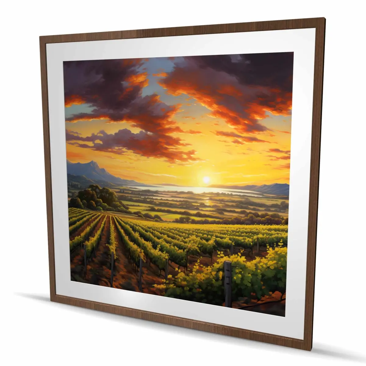 Begin Home Decor C1FM4848W8RRWF 48 x 48 in. Time To Sleep - Bedroom Mountains Framed Print Wall Art - Home Decor
