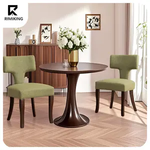 RIMIKINGRIMIKING, Upholstered T-Back Side Chair, Comfortable Dining Seating with Thick Padding, Durable Fabric, Ergonomic Support and Rubberwood Legs
