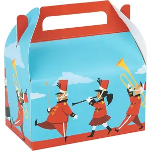 Party Favor  Boxes - 10 Pack,Easy Assemble  Marching Band Themed Gable Boxes, Cookie Box for  Giving, Birthday and Holiday Party Decor,6.25x3.75x3.5 Inches