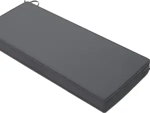 Outdoor Bench Cushion 48 x 18 Inch Waterproof Patio Furniture Cushions 3-year Color Fastness Garden Sofa Settee Couch Swing Pads with Handle and Adjustable Straps, Dark Gray