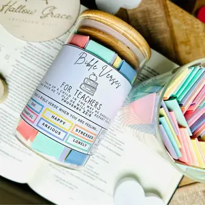 TEACHER BIBlE VERSE JAR, Hallow Grace Scripture Jar, Back to school Teacher Gift, MEET THE TEACHER, Gift Jar, Christian Gift