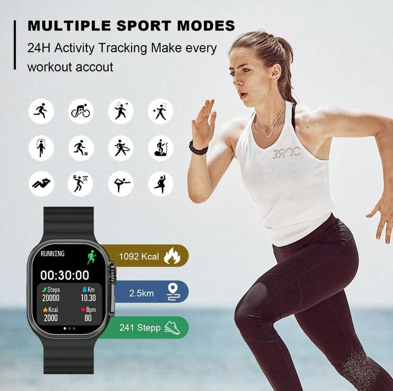 2026 Smart Watch Set | Bluetooth Call, Touch Screen, 100+ Sports Modes, Message Alerts | iPhone & Android | Includes Wireless Earbuds & 7 Bands