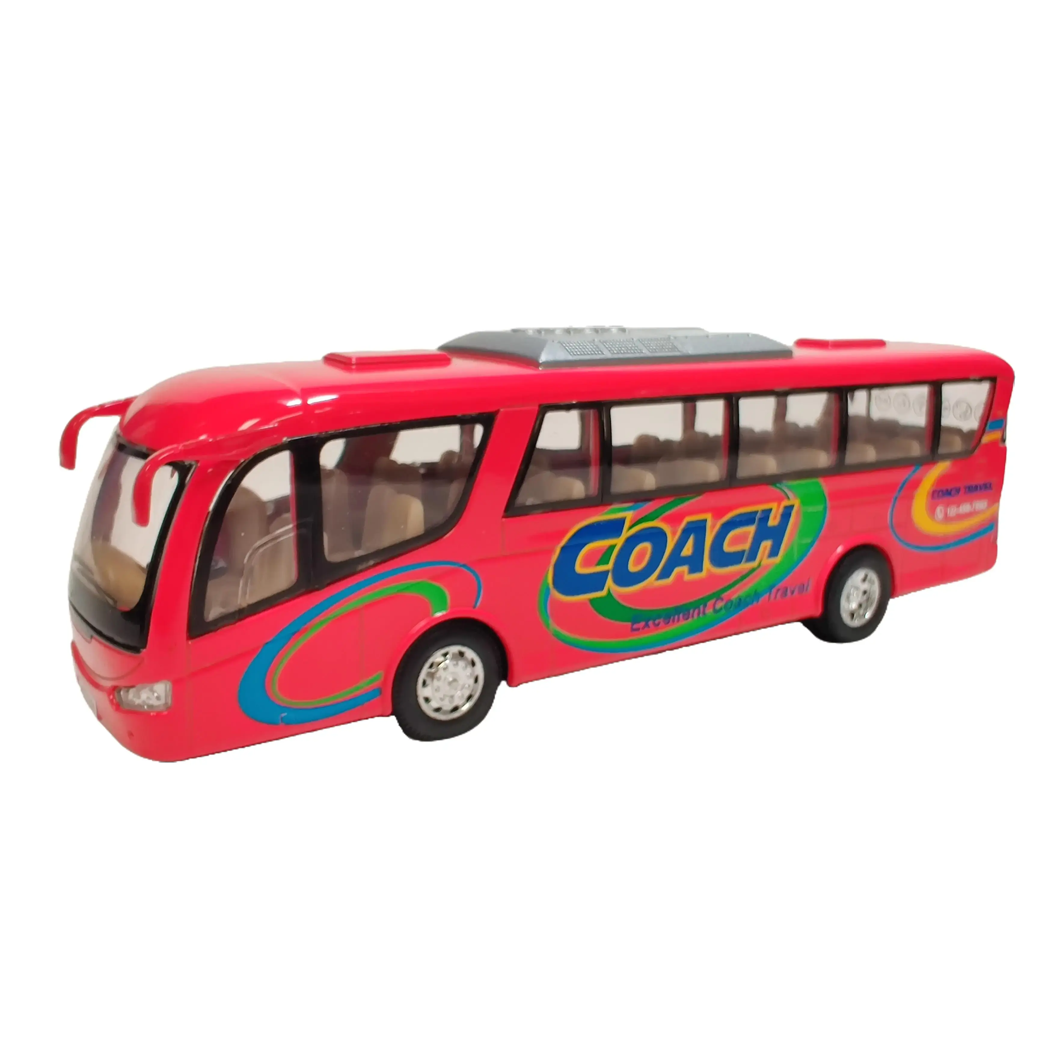 KINSMART KINSFUN 7-in Collectible Diecast Bus Model Toy Car, Unisex Pull-Back Play Vehicle for Toys & Hobbies Enthusiasts