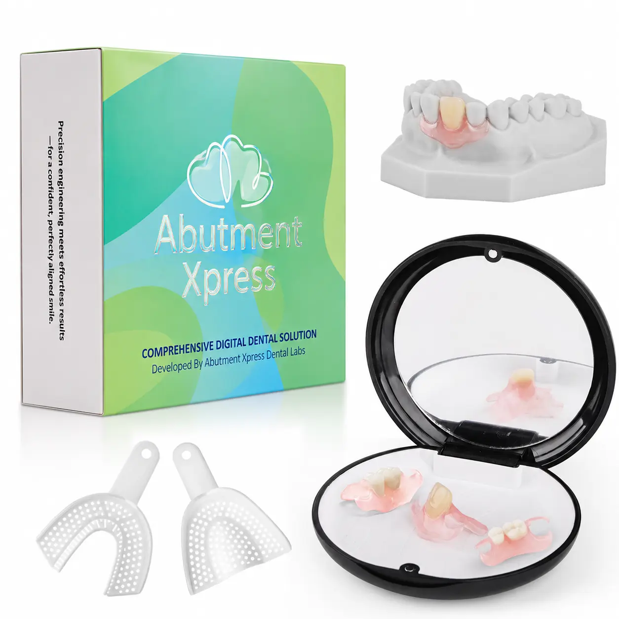 Custom Partial Denture for Missing Teeth | Single & Multiple Tooth Replacement | At-Home Impression Kit，AbutmentXpress