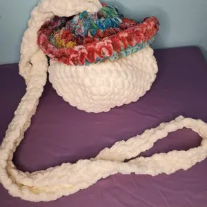 Large Crochet Mushroom Purse with Interchangable Top
