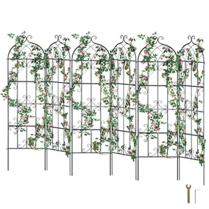 【Spotlight Day】VEVOR Garden Trellis for Climbing Plants, 71 x 20 in, 6 Packs Rustproof Metal Garden Flower Trellis, Outdoor Climbing Rose Trellis Cucumbers Support, Decorative Clematis Trellis for Courtyards Lawns