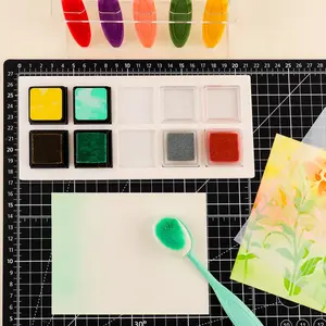 Inkpad Holder To Stop Square/Mini Ink Cubes From Sliding Around On Smooth Surface Non-Slip Silicone Ink Pad Holder
