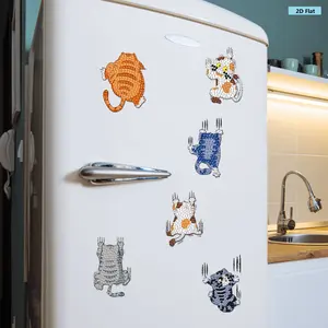 6pcs 2D/flat Acrylic DIY Animals Design Diamond Art Fridge Magnet Kit DIY Art Fridge Magnet Refrigerator Sticker Refrigerator Diamond Art Magnets Crystal Art Craft for Adults Beginners Home Decors