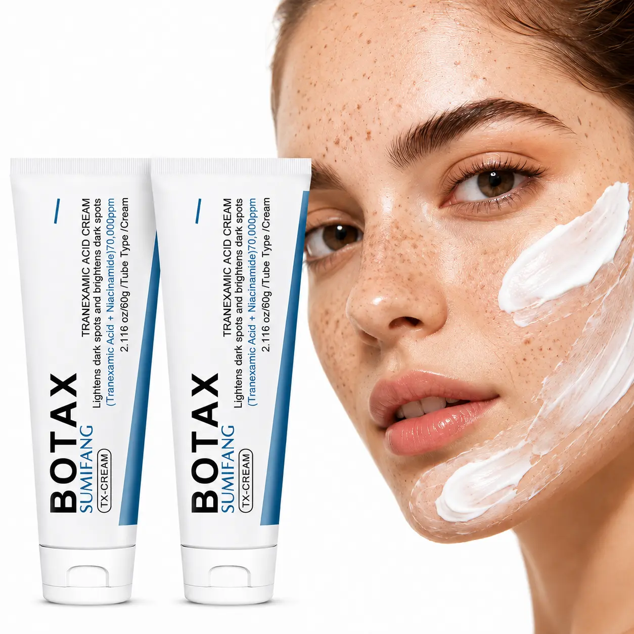 Dark Spot Correcting Cream with Tranexamic Acid & Niacinamide, Brightening Face Moisturizer for Uneven Skin Tone Care, Lightweight Daily Skincare Formula for Smooth & Glowing-Looking Skin, 60g