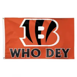 Cincinnati Bengals WHO DEY Fan Flag - Durable Polyester Banner with Team Logo, Lightweight, for Outdoor Decoration, Hallways Display