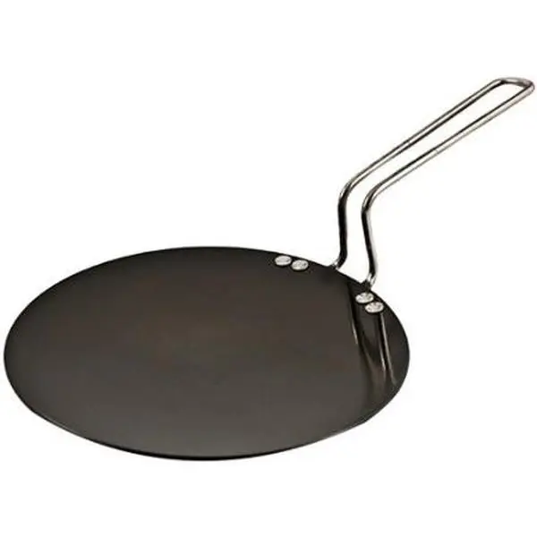 Hawkins L52 Futura Hard Anodised Nonstick Concave Tava Griddle Pan, 10 in, 4.88mm Thick Cookware with Steel Handle