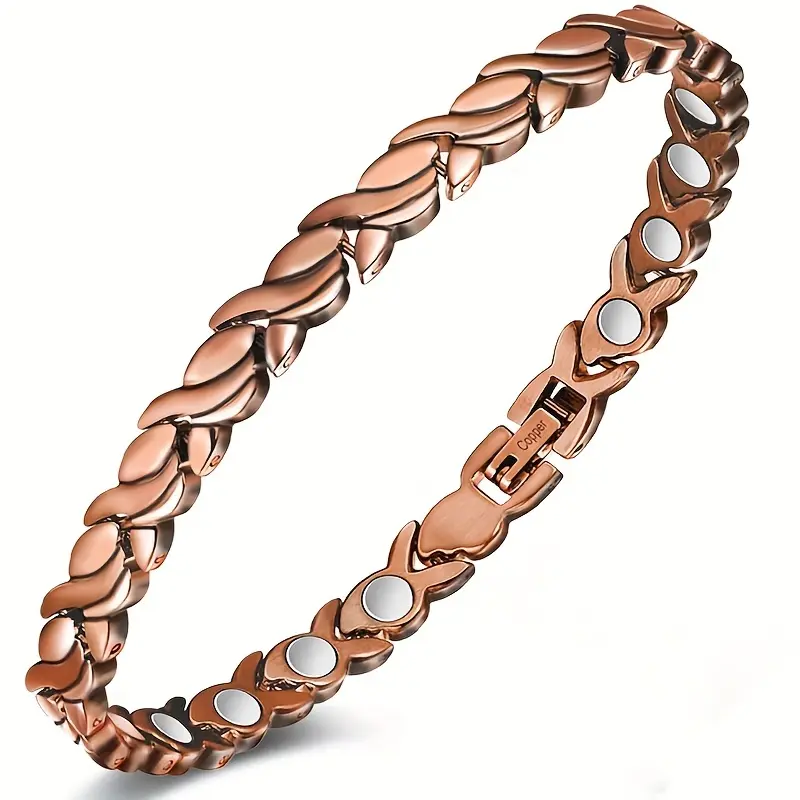 Magnetic Copper Bangle for Female, Boho Style Multilayered Metal Adjustable Bracelets with Lymphatic Drainage Support, Boho Style Bangles, Pure Copper Bracelets