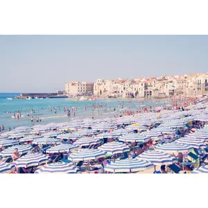Cefalù Blue and White Umbrellas