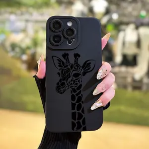 Angel Eye High-end Mobile Phone Case with Giraffe Pattern UV Printing, 360-degree All-round Protection for iPhone 11 12 13 14 15 16 Pro Max XR X/XS 7 8 Plus SE Mini Smartphone Gift Birthday Present for Boys and Girls