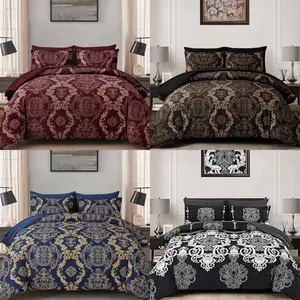 7 Pieces Boho Comforter Set Queen King Size Damask Comforter Soft Microfiber Bedding Set Bed in a Bag with 1 Comforter and 2 Pillowcases & Sheet Set
