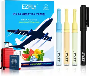 EzFly: Travel Essentials TSA-Accepted Oral Fixation Craving Relief aid Replace Habit of feel & puff While Flying Smokeless Aroma Inhaler 4 Flavor Pack