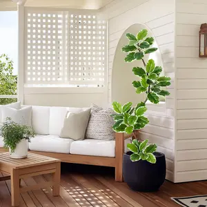 Gaomon Lifelike Realistic Type Artificial Fiddle Leaf Fig Tree, Multiple Heights 5-7FT Faux Rubber Tree with Sphere Planter & Moss, Indoor Decor for Home Office, Ideal Gift