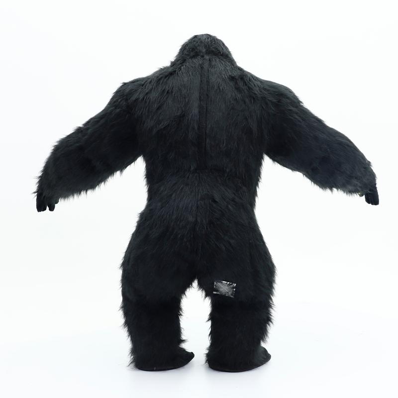 2.6m Black Giant Gorilla Mascot Inflatable Costume Plush Jumpsuit Halloween Adult Fit for 170-195 cm Height Cosplay Party Carnival Dress Up Suit w/Battery Menswear Clothes Outfit Bestie