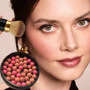 Long-Lasting Radiant Blush Ball, Multi-Pack Makeup Brush Included, Suitable for All Skin Types, Perfect for Flawless Cheek Color, Beauty Cosmetics