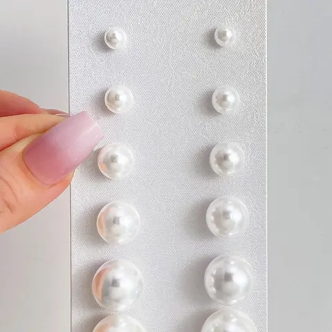 Elegant Classic Pearl Earrings Set of 6 Pairs, Multi-Size, Stylish Jewelry for Women, Perfect Gift Idea, Stud Earring Pack