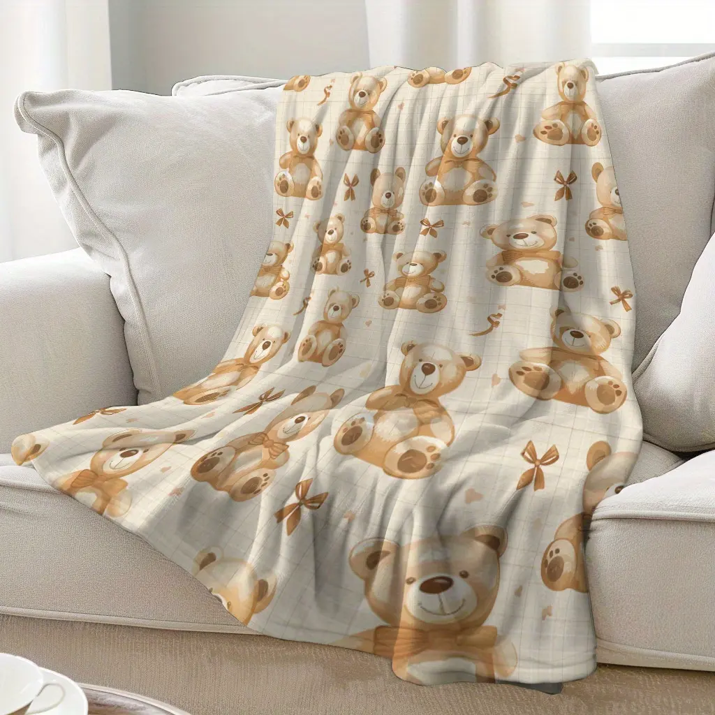 280gsm Soft Polyester Knit Animal Print Digital Print Throw Blanket - Multi-Size, Contemporary Home Decor, All-Season Indoor Napping Decorative Blanket