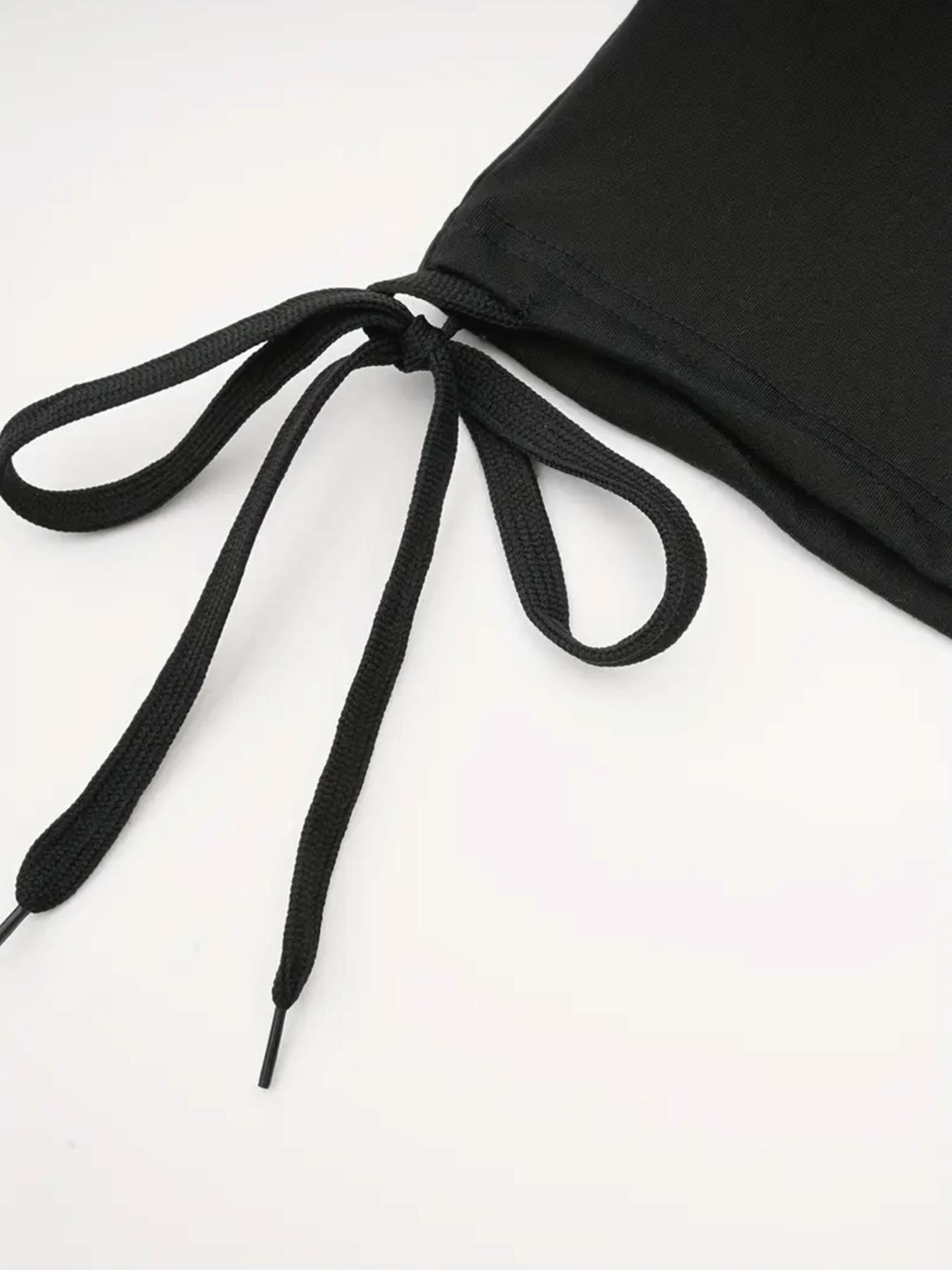 5pcs Women's Lightweight Capri Pants with Drawstring Waist - Loose Fit Casual Trousers, Mid-Stretch Machine-Washable Fabric, Solid Colors for Spring & Summer Casual Attire, Capri Leggings, Comfortable, Nontransparent Material