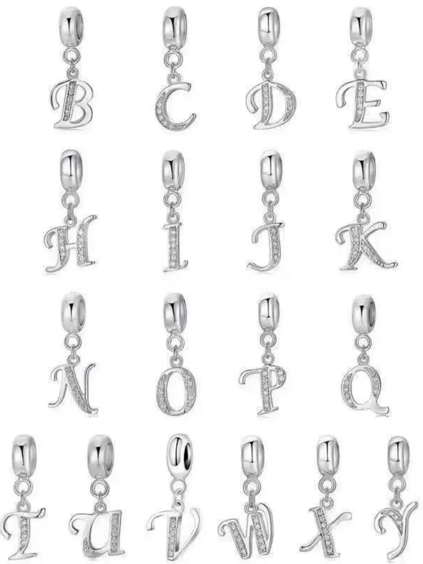 New Original 26 Letter Alphabet Fashionable Charms DIY Bead Pendant Necklace, Designer Bracelet Making Kit, Fashion Jewelry Gift for Women, All Seasons Wear Letter Charm Beaded