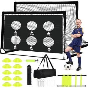 Kids Soccer Goals for Backyard Set of 2-6x4 ft Portable Pop Up Soccer Nets Training Equipment with Soccer Ball, Ladder, Cones, Ideal Birthday for Kids,Baseball & Softball Batting CagesXX13Home sug