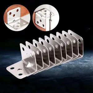 L-shaped Corner Bracket, Stainless Steel Surface Mounted Corner Fastener, Corner Bracket for Reinforcing Wooden Furniture, Cabinets, Tables, Chairs, Mounting Brackets