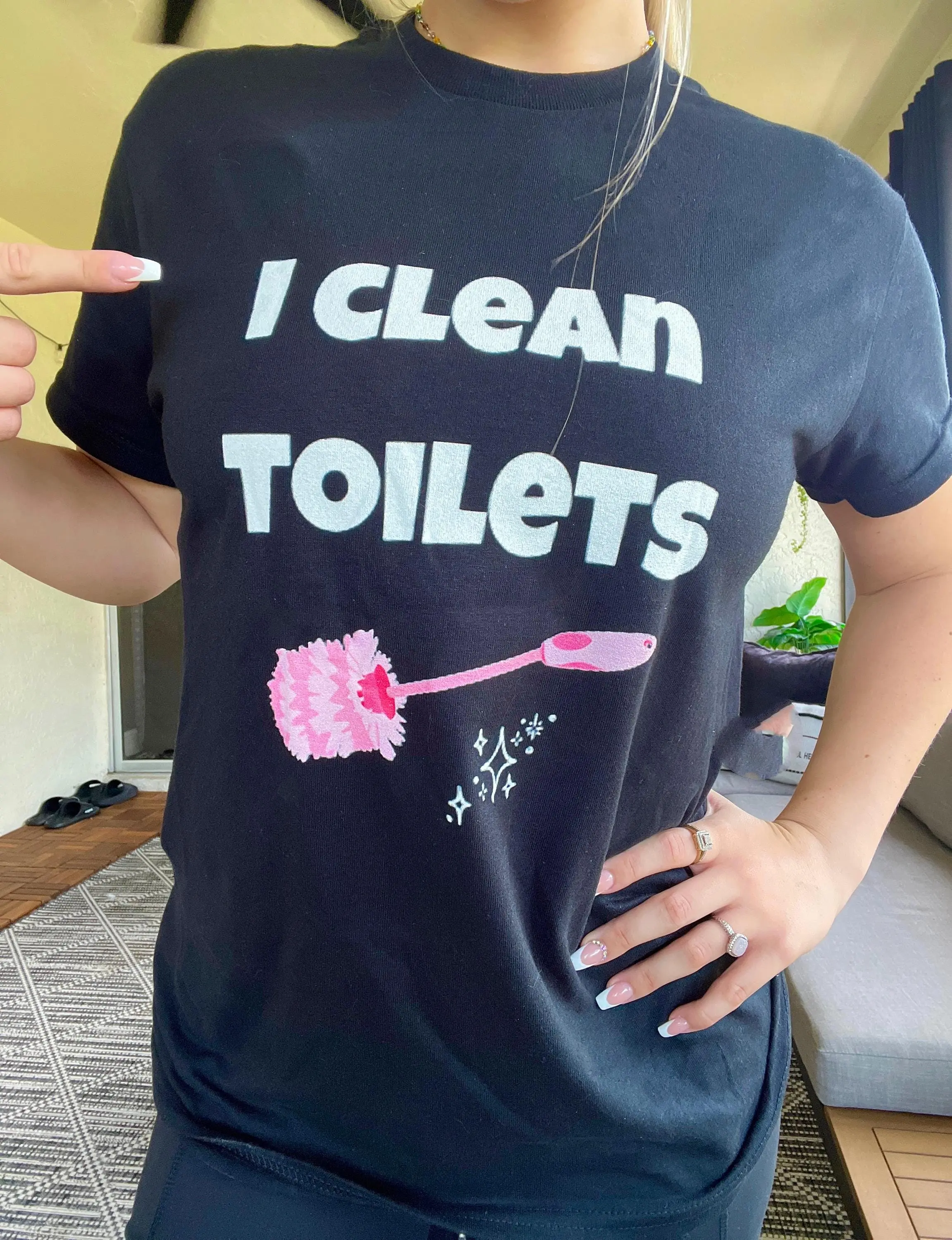 I Clean Toilets Shirt, Funny House Cleaner Tee, Maid Humor Gift, Janitor Work Shirt