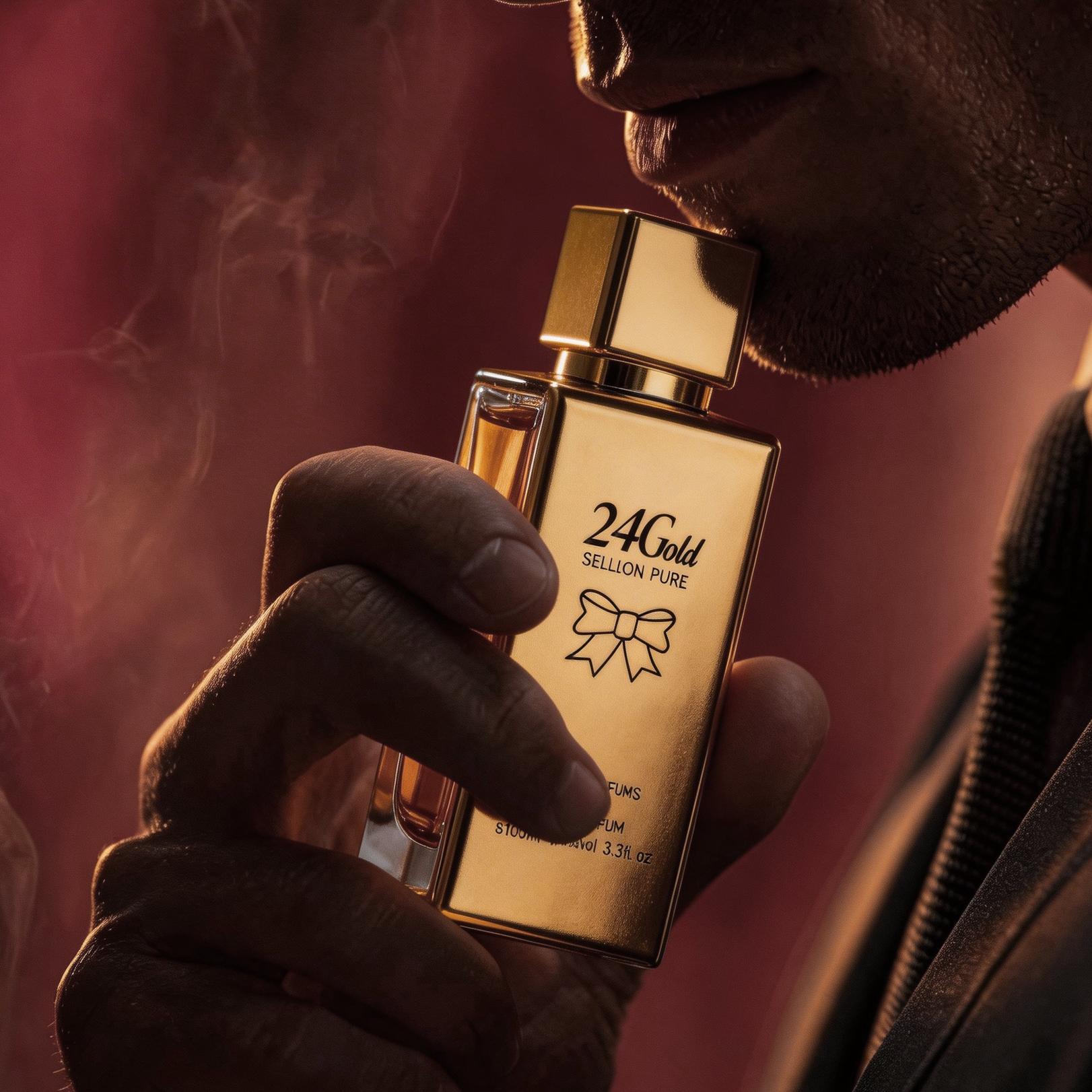 24 Gold Sellion Pure Eau de Parfum 100ml | Oriental Woody Scent with Citrus & Vanilla | All-Day Sophisticated Scent for Men