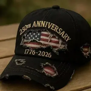 250th Anniversary Baseball Cap Damaged Cowboy Hat Outdoor Sports Hat Casual Hat Gift for Father Boyfriend