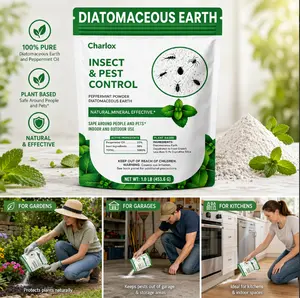 Diatomaceous Earth Food Grade Powder with Peppermint - Crawling Insect Killer for Bed Bugs, Roaches, Ants, Fleas - Indoor & Outdoor Pest Control | Family & Pet Safe | 1 lb