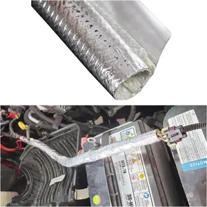 Heat Shield Sleeve 10mm - 3/8" Self-Wrap 39" Thermal Reflective Side Entry High Temperature for Hoses Wire Harnesses Cables Automotive Exhaust