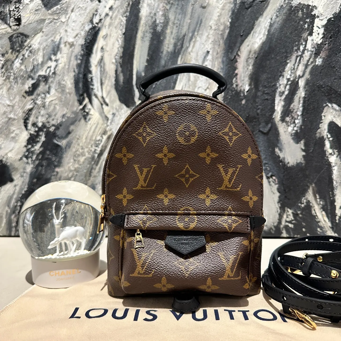 Pre-owned Louis Vuitton palm springs mini backpack 12912