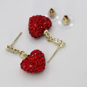 Red/Gold heart earrings