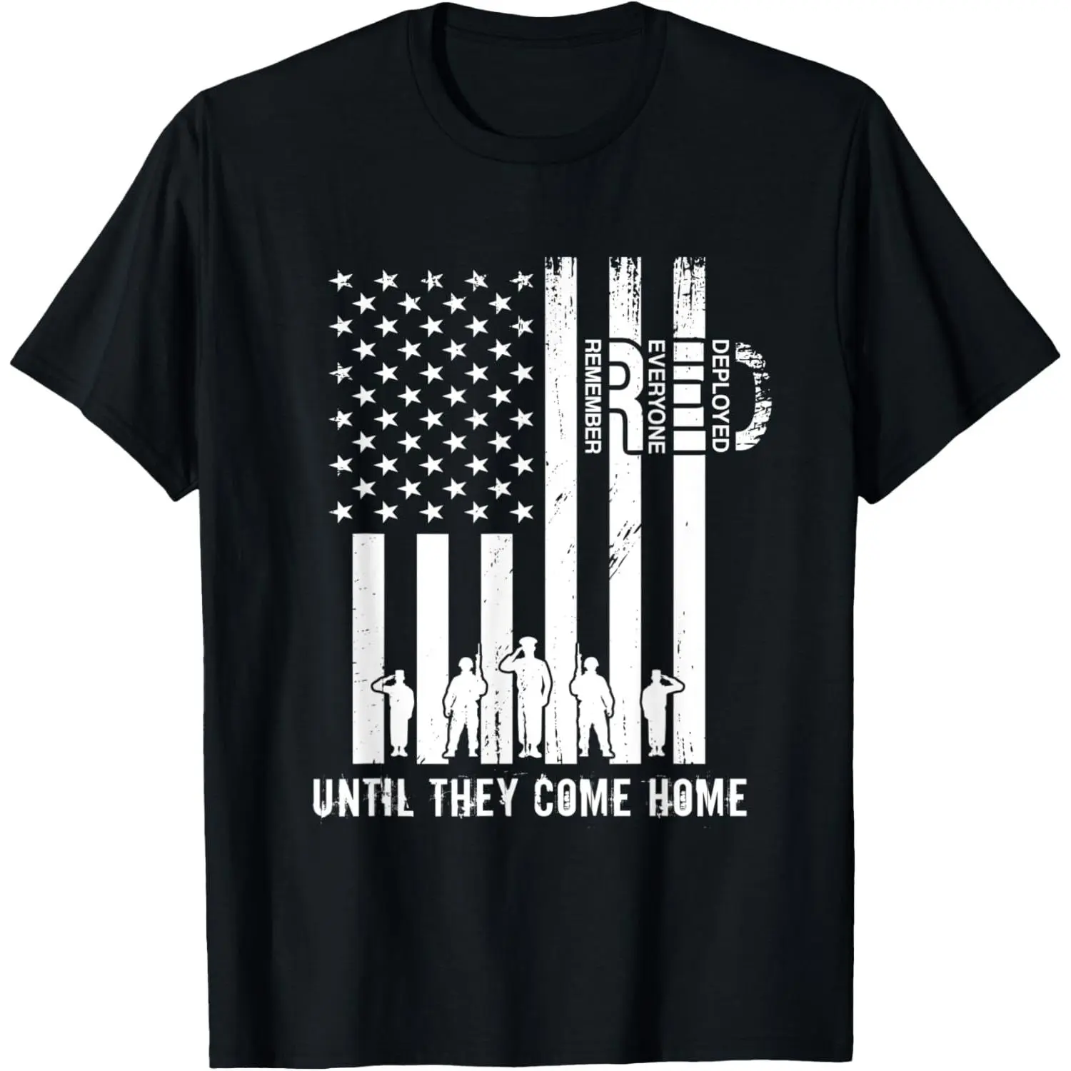 Remember Everyone Deployed Until They Come Home Memorial Day T-Shirt Pure Cotton Graphic Tees Menswear Top: Gifts for Men & Women