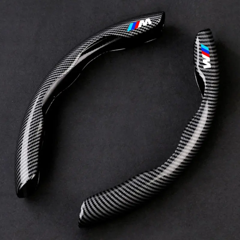 Carbon Fiber Leather Car Steering Wheel Non-slip Cover Protective For BMW M Emblem E46 E36 E34 F10 E90 F30 E60 F30 E53 E30 E92 Steering Wheel Protector Car Accessories