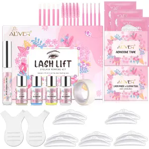 ALIVER Keratin Eyelash Perm Kit DIY Eyelash Perming Tool Natural, Mother-Born Look Long-Lasting Curl Customized Eye Shape Enlarged Eyes Perming & Nourishing in One Strengthens & Nourishes Lashes Gentle & Hypoallergenic