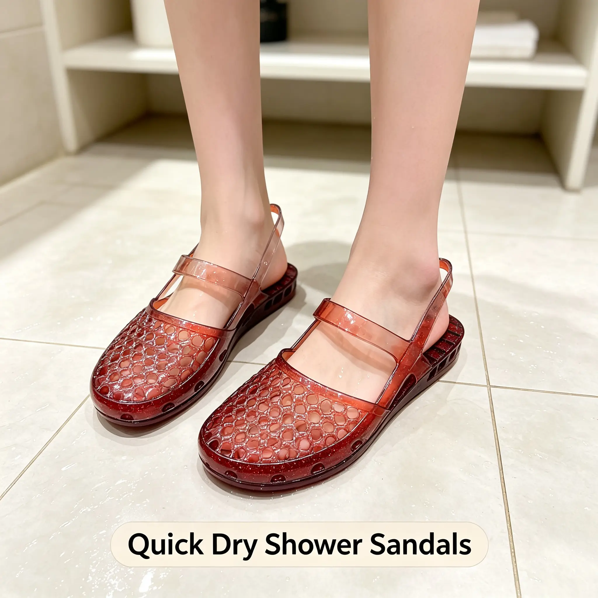 Viral Hit Crystal Sandals for Women, Summer Daily Match Hollow Breathable Anti-slip Wear-resistant Outdoor Ladies Sandals