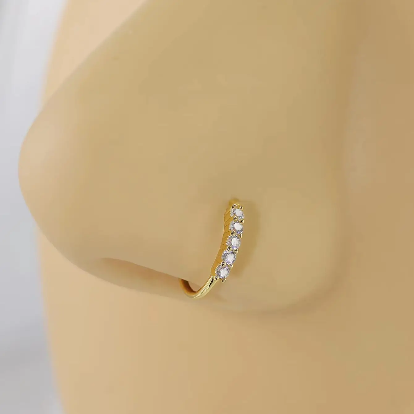 Single-row miniature zircon ultra-sparkle fine drill exquisite with drill opening ring nose stud nose pierced nose ring Earrings