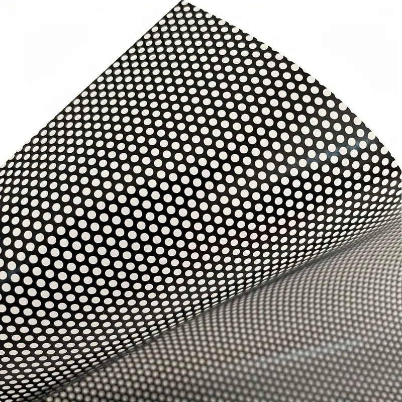 1 Roll of 118.11 Inch X 19.69 Inch Large Size One-way Cutout Black Privacy Window Film Sun Shade Film Perfect for All Kinds of Vehicle Exterior Thermal Insulation Decoration Waterproof Outdoor Durable Self-adhesive Window Privacy Films Window Sun Blocker