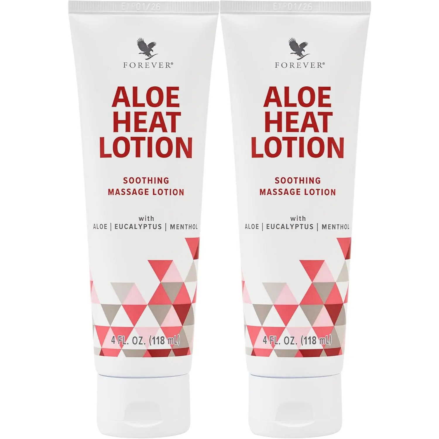Forever Living - Forever Aloe Heat Lotion with Menthol & Eucalyptus - Skin Nourishment - Vegan-Friendly Formula - 4 fl oz. (Pack of 2)