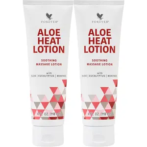 Forever Living - Forever Aloe Heat Lotion with Menthol & Eucalyptus - Skin Nourishment - Vegan-Friendly Formula - 4 fl oz. (Pack of 2)